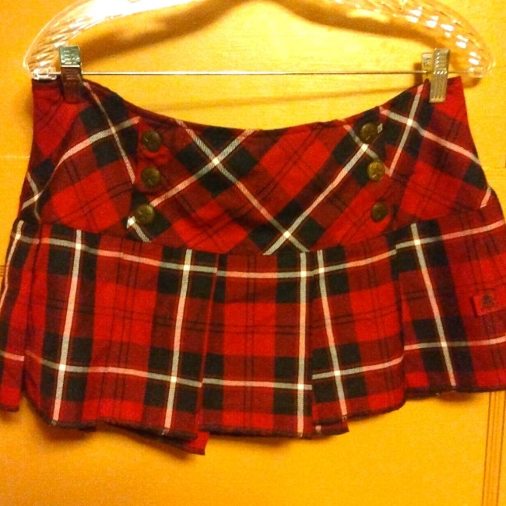 Tripp plaid skirt red black and white